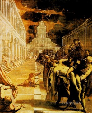  italiano Pintura Art%C3%ADstica - El robo del cadáver de San Marcos Tintoretto del Renacimiento italiano